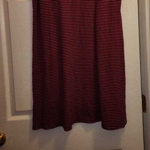 Lands' End Pink And Navy Blue Stripe Knit Collared Polo Dress Size Medium 10-12 - Picture 2 of 8